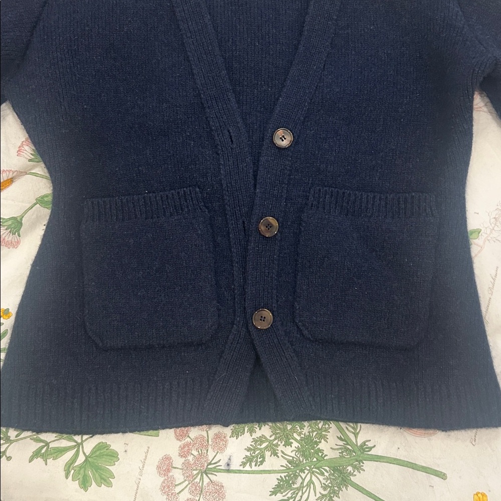 Khaite Scarlet Cardigan in Blue Abyss - Picture 8 of 16